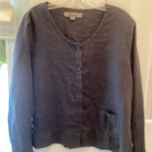 Flax dark grey button front shirt/light weight jacket. Size M